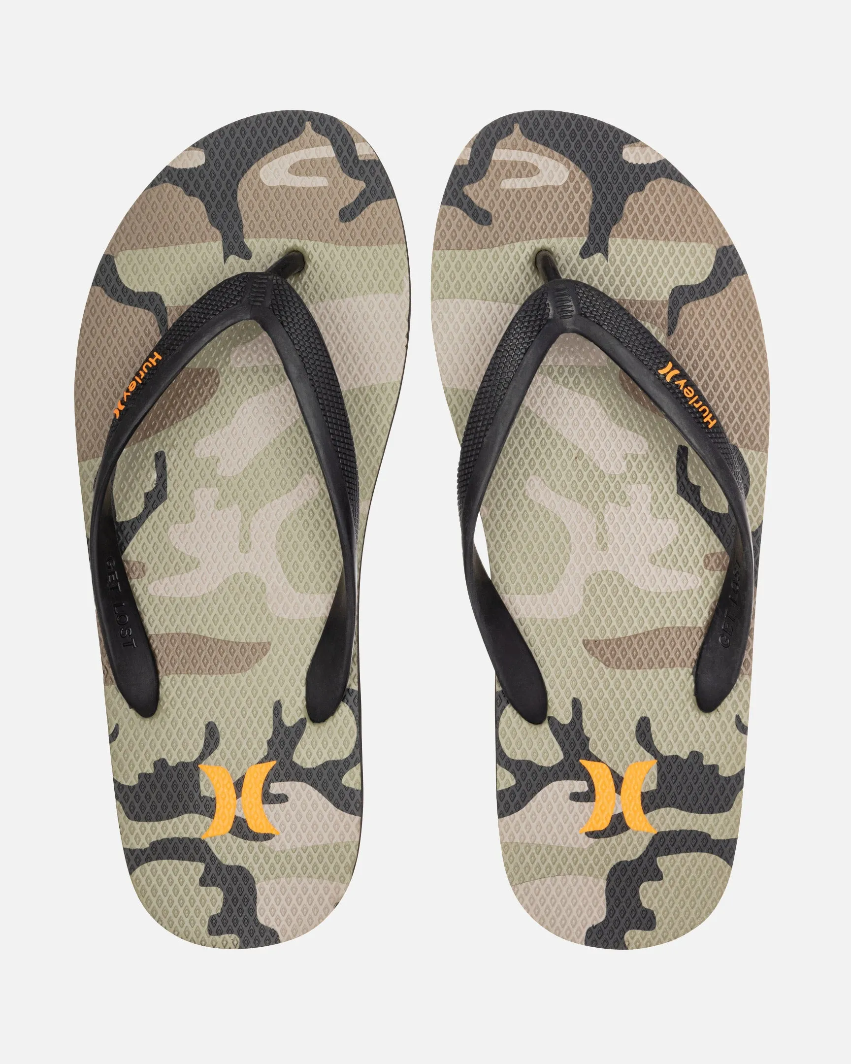 HURLEY ICON PRINTED MENS SANDAL - BLACK