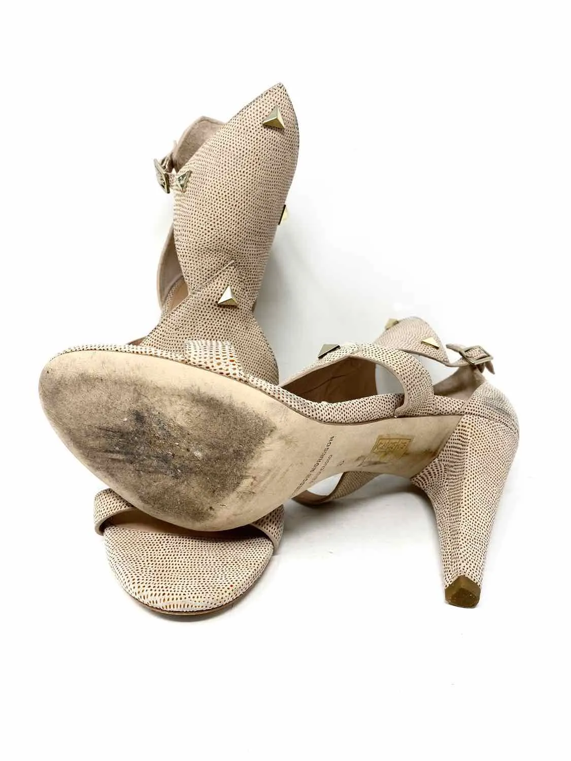 Sigerson Morrison Women's Beige Snake Size 8 Sandals